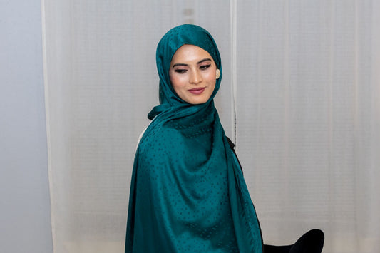 Najm Emerald chiffon silk hijab – elegant emerald green scarf elegant Turkish Hijab - Silk Scarf by Alif Scarf | Alif Scarf